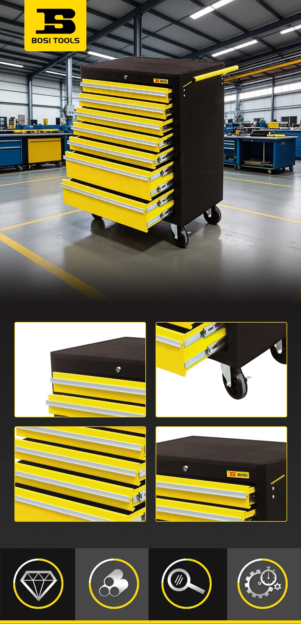 Seven Drawer Tool Cart